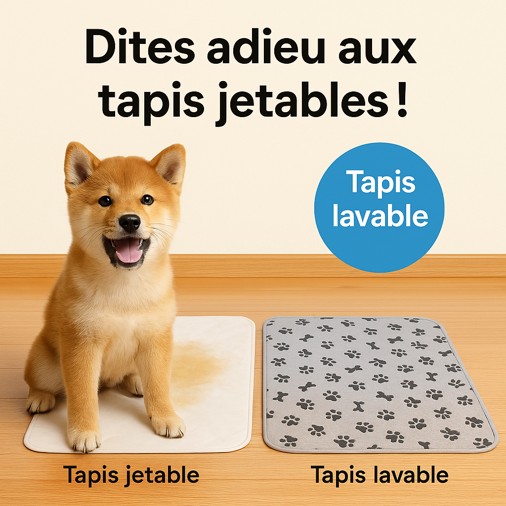 Tapis hygiénique, absorbant et lavable pour chiens